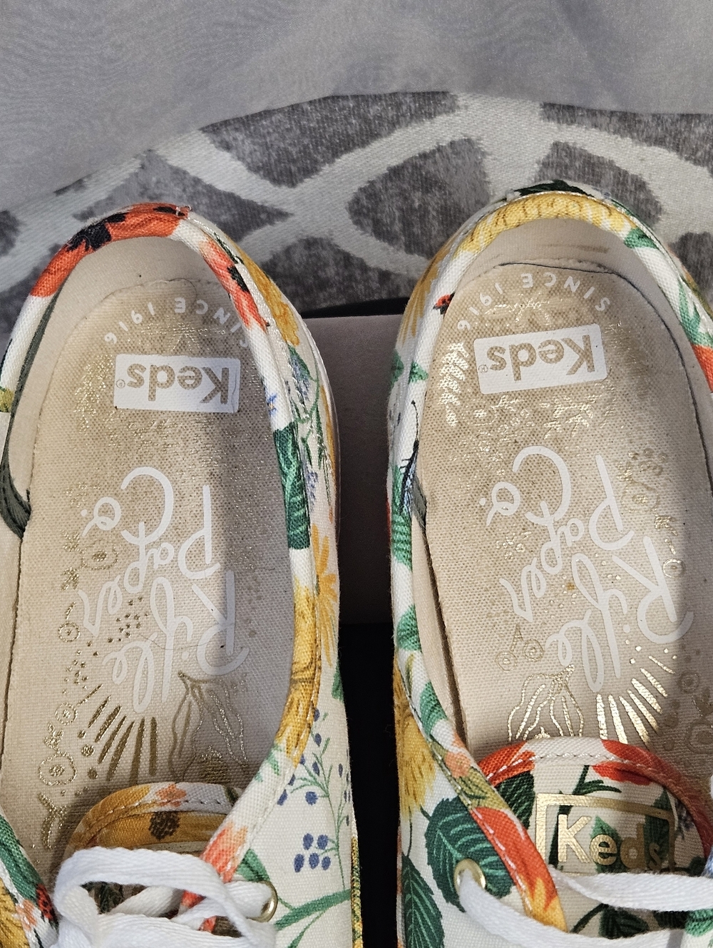 Keds Rifle Paper Co Champion Low Profile Floral Garden Canvas Lace Up Sneakers - Picture 7 of 10